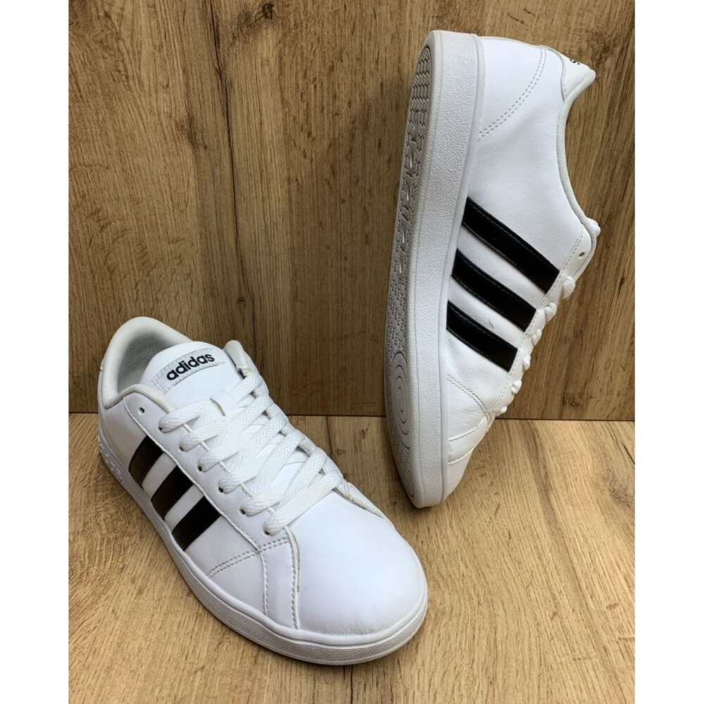 Adidas Womens Neo Baseline Casual Sneakers Shoes AW4409 White Black Size 9